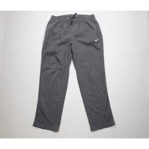 Vintage Y2K Nike Mens XL Faded Travis Scot Mini Swoosh Wide Leg Sweatpants Gray